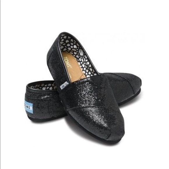 Toms Shoes - Black Glitter Toms